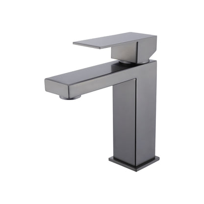 Lexora Monte Single Hole Stainless Steel Bathroom Faucet in Gun Metal