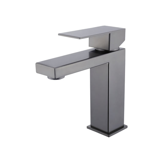 Lexora Monte Single Hole Stainless Steel Bathroom Faucet in Gun Metal