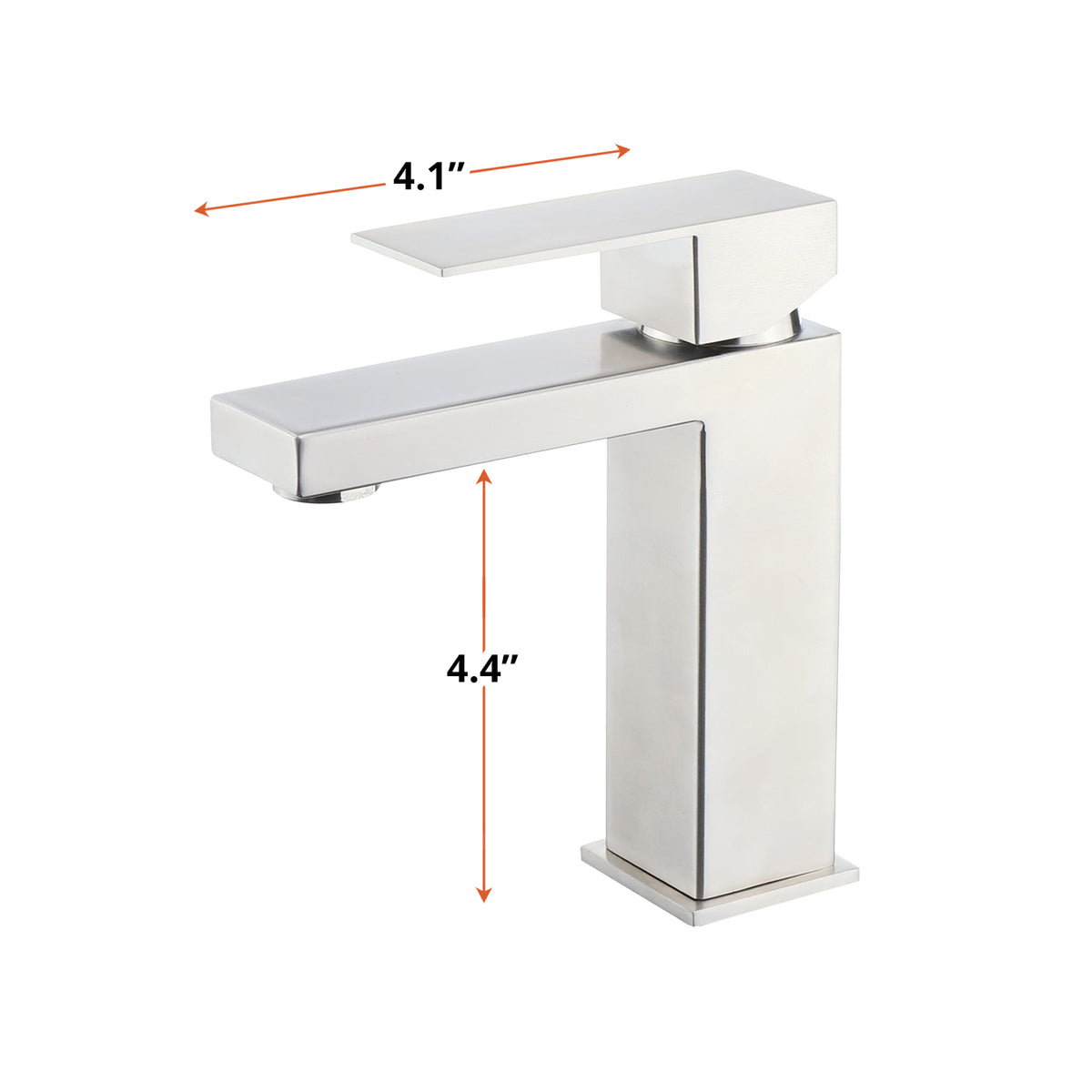 Lexora Monte Single Hole Stainless Steel Bathroom Faucet in Satin Nickel