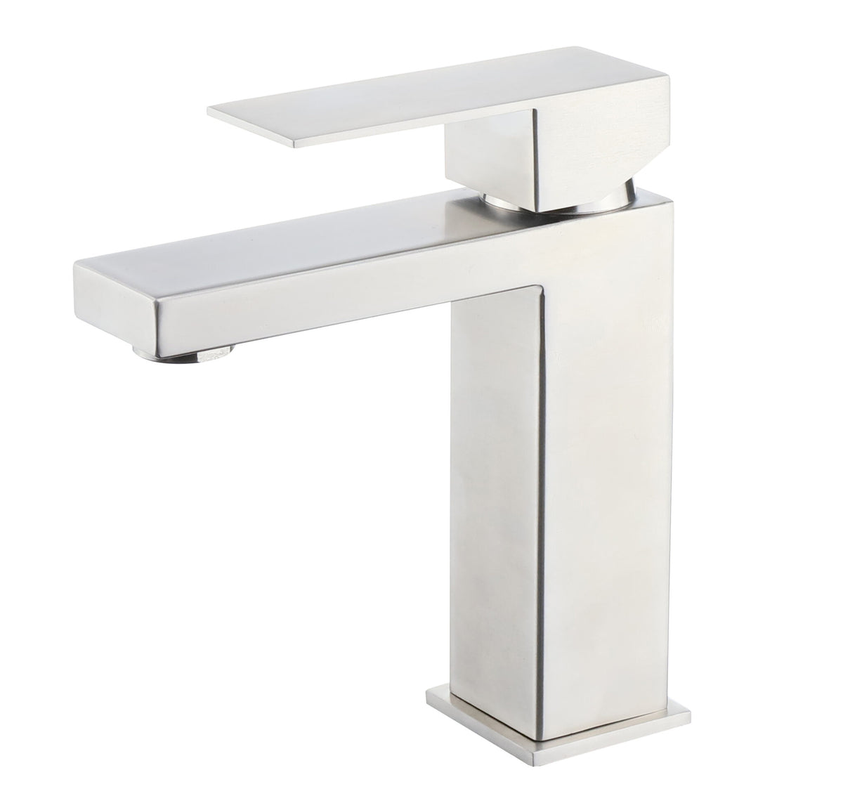 Lexora Monte Single Hole Stainless Steel Bathroom Faucet in Satin Nickel
