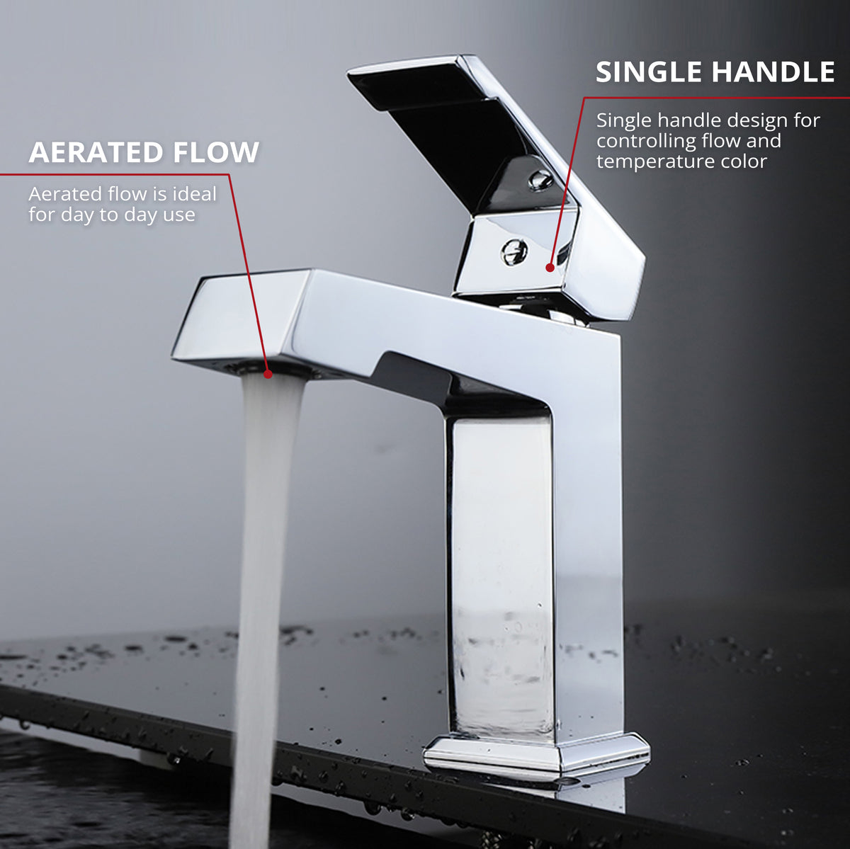 Lexora Labaro Single Hole Brass Bathroom Faucet in Chrome