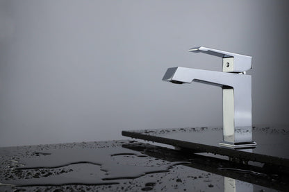 Lexora Labaro Single Hole Brass Bathroom Faucet in Chrome