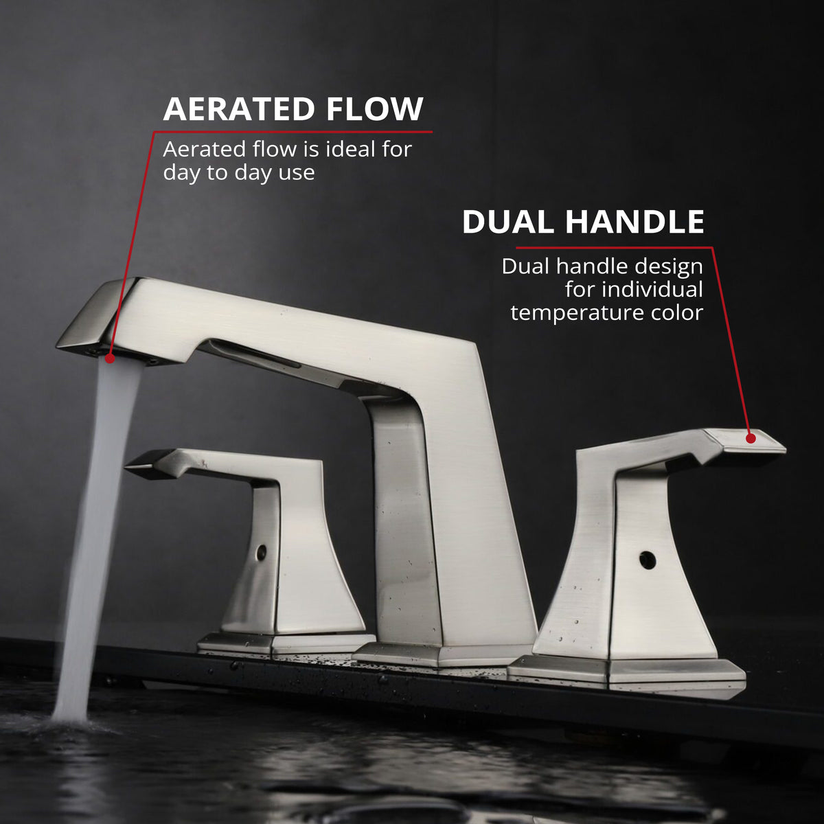 Lexora Balduina 8 in. Widespread 3-Hole Brass Bathroom Faucet in Brushed Nickel