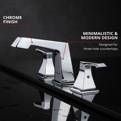 Lexora Balduina 8 in. Widespread 3-Hole Brass Bathroom Faucet in Chrome