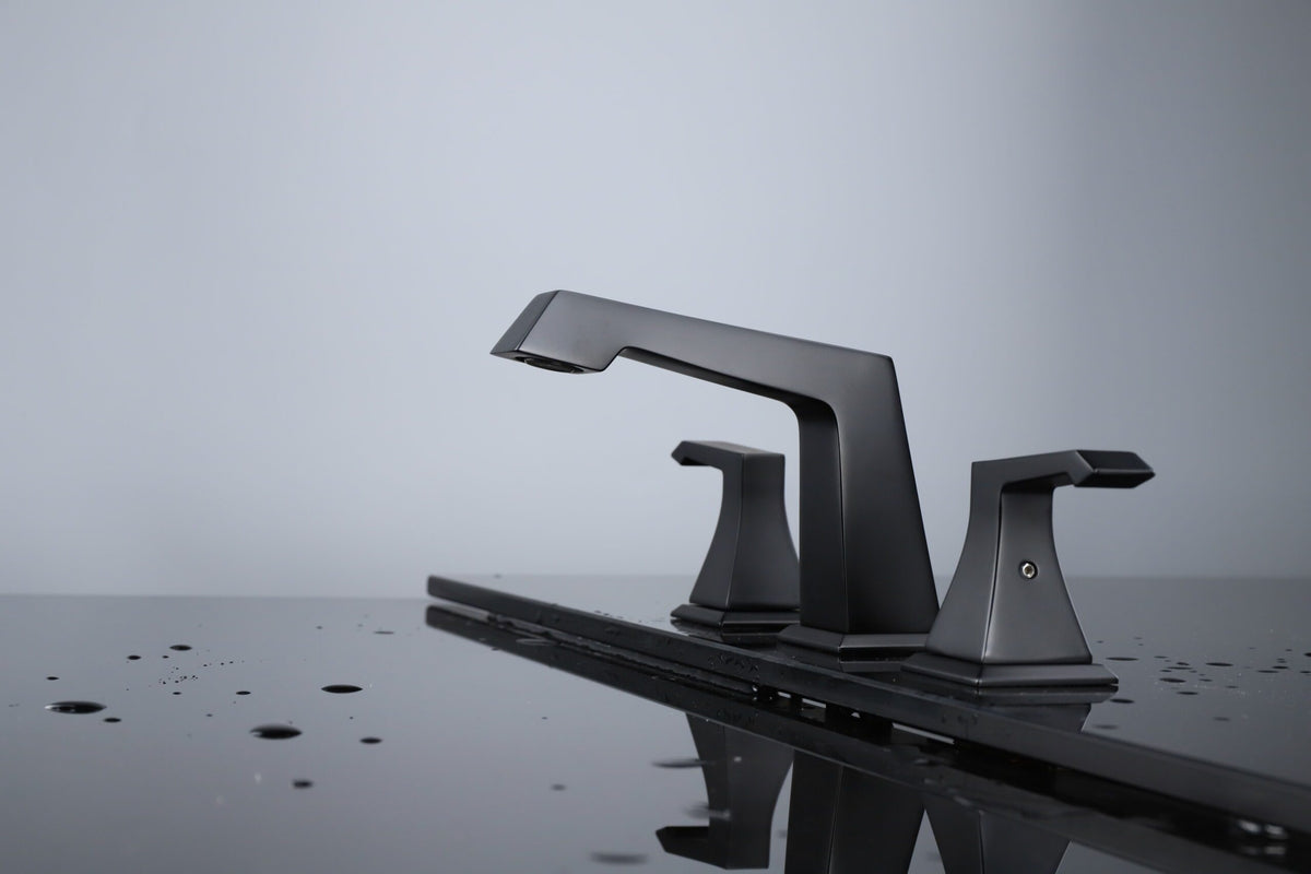 Lexora Balduina 8 in. Widespread 3-Hole Brass Bathroom Faucet in Matte Black