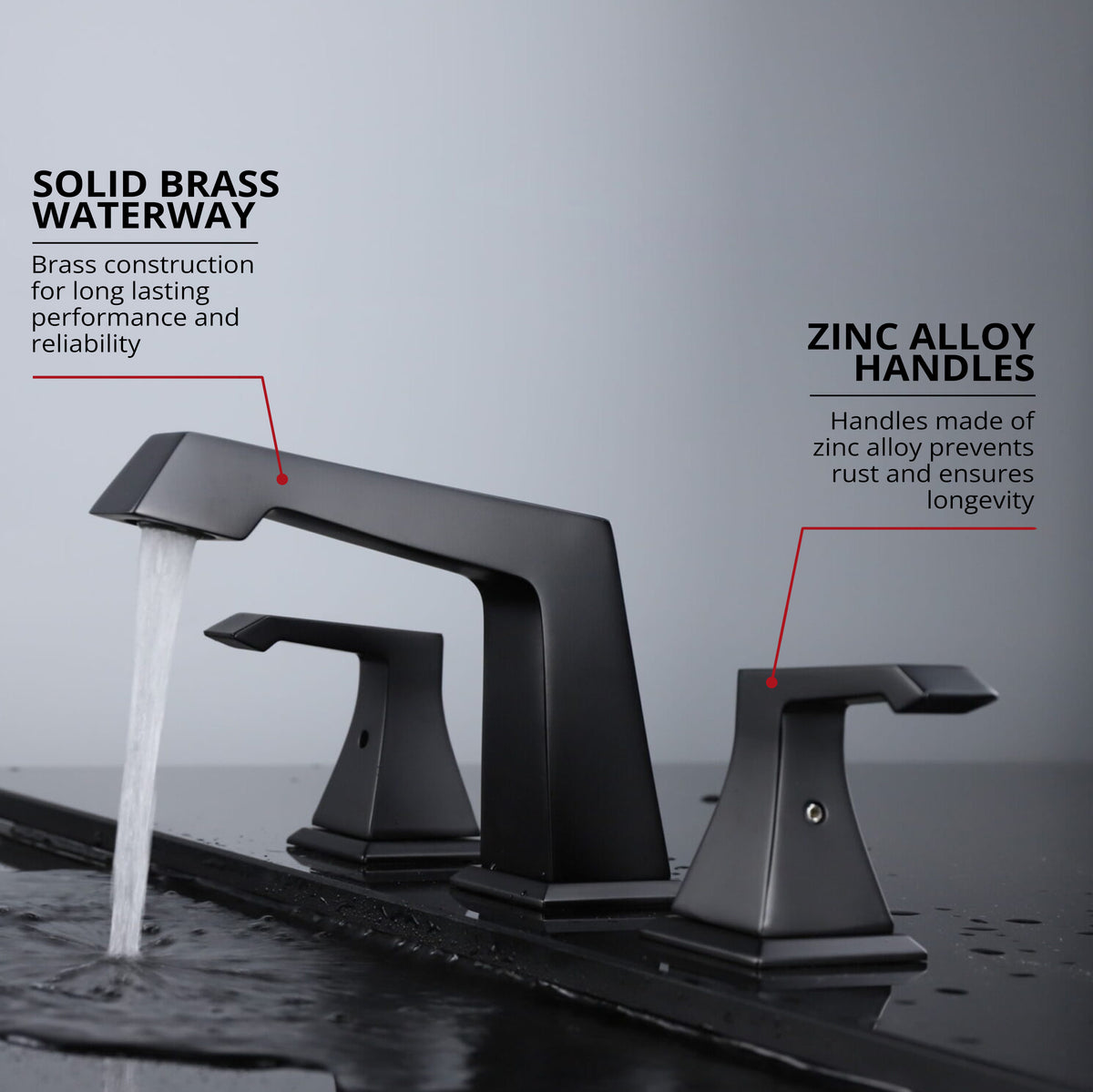 Lexora Balduina 8 in. Widespread 3-Hole Brass Bathroom Faucet in Matte Black