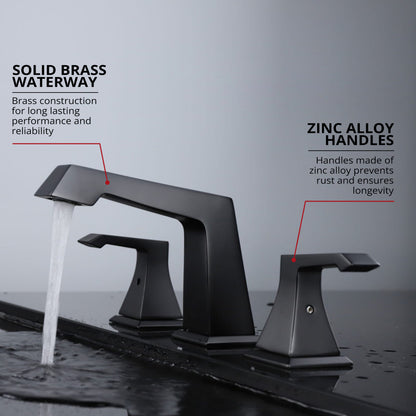 Lexora Balduina 8 in. Widespread 3-Hole Brass Bathroom Faucet in Matte Black