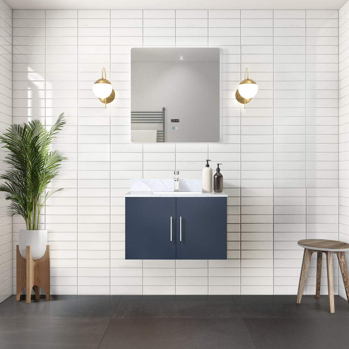 Lexora Geneva 30 in. Navy Blue Single Sink Bath Vanity