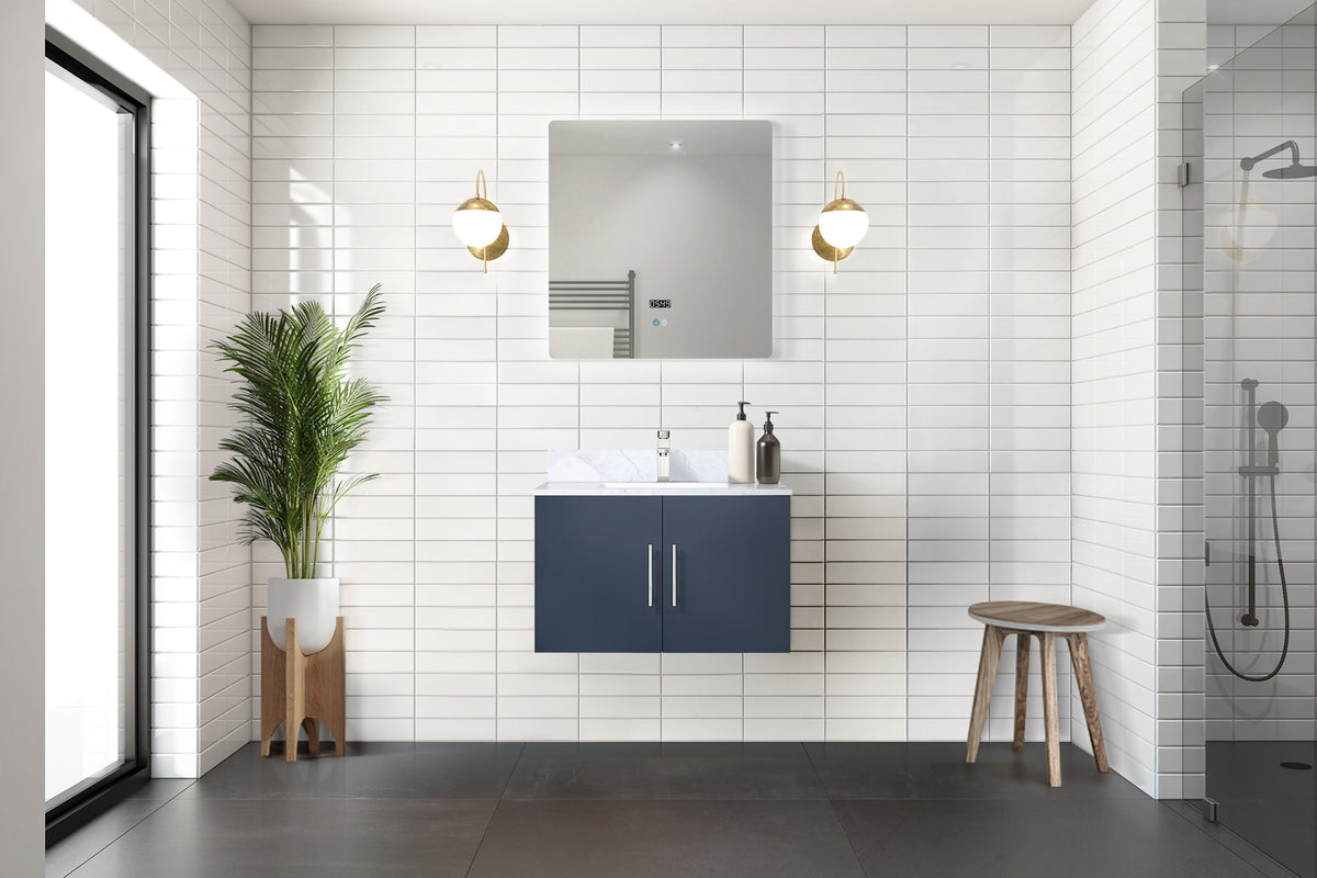 Lexora Geneva 30 in. Navy Blue Single Sink Bath Vanity