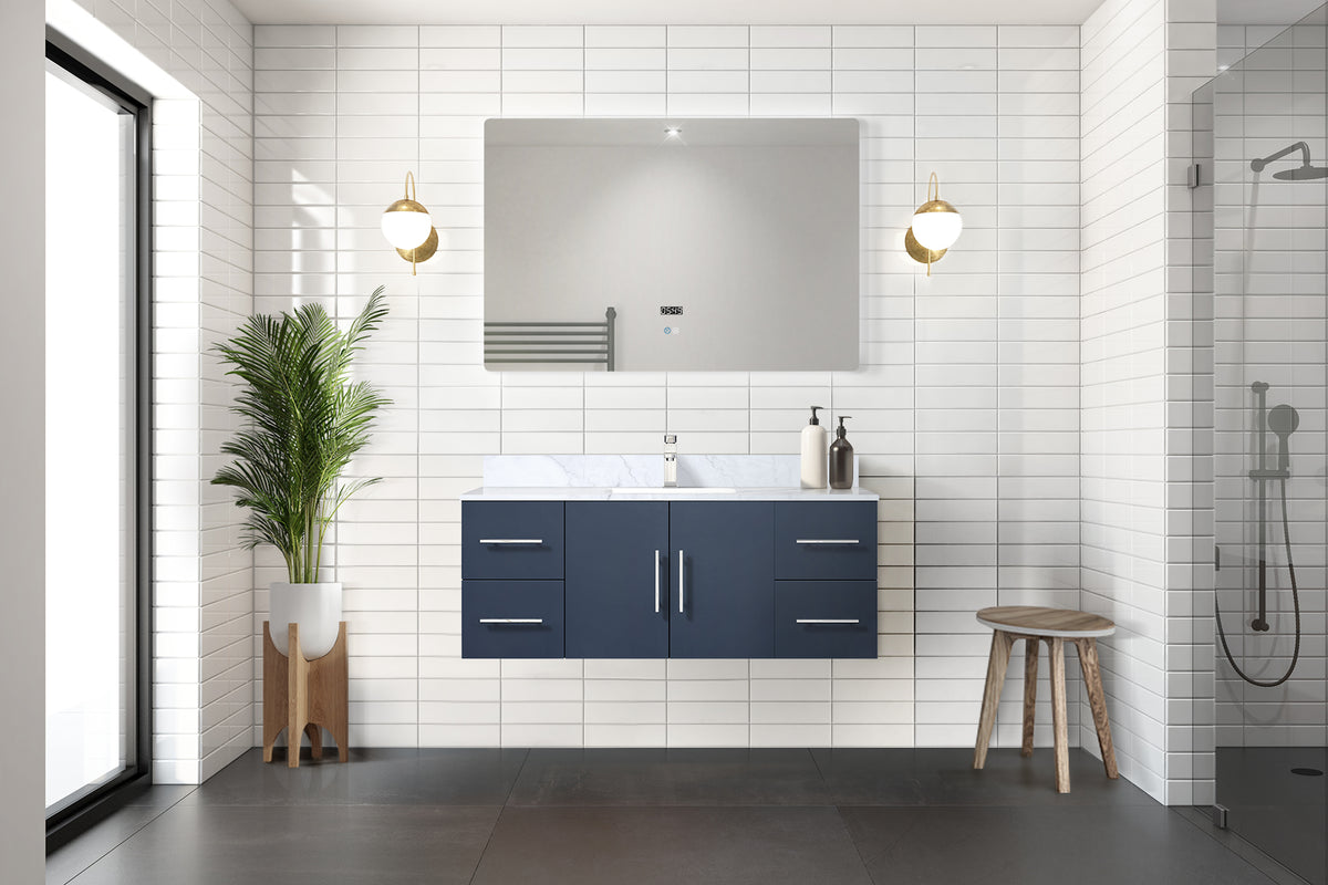 Lexora Geneva 48 in. Navy Blue Single Sink Bath Vanity