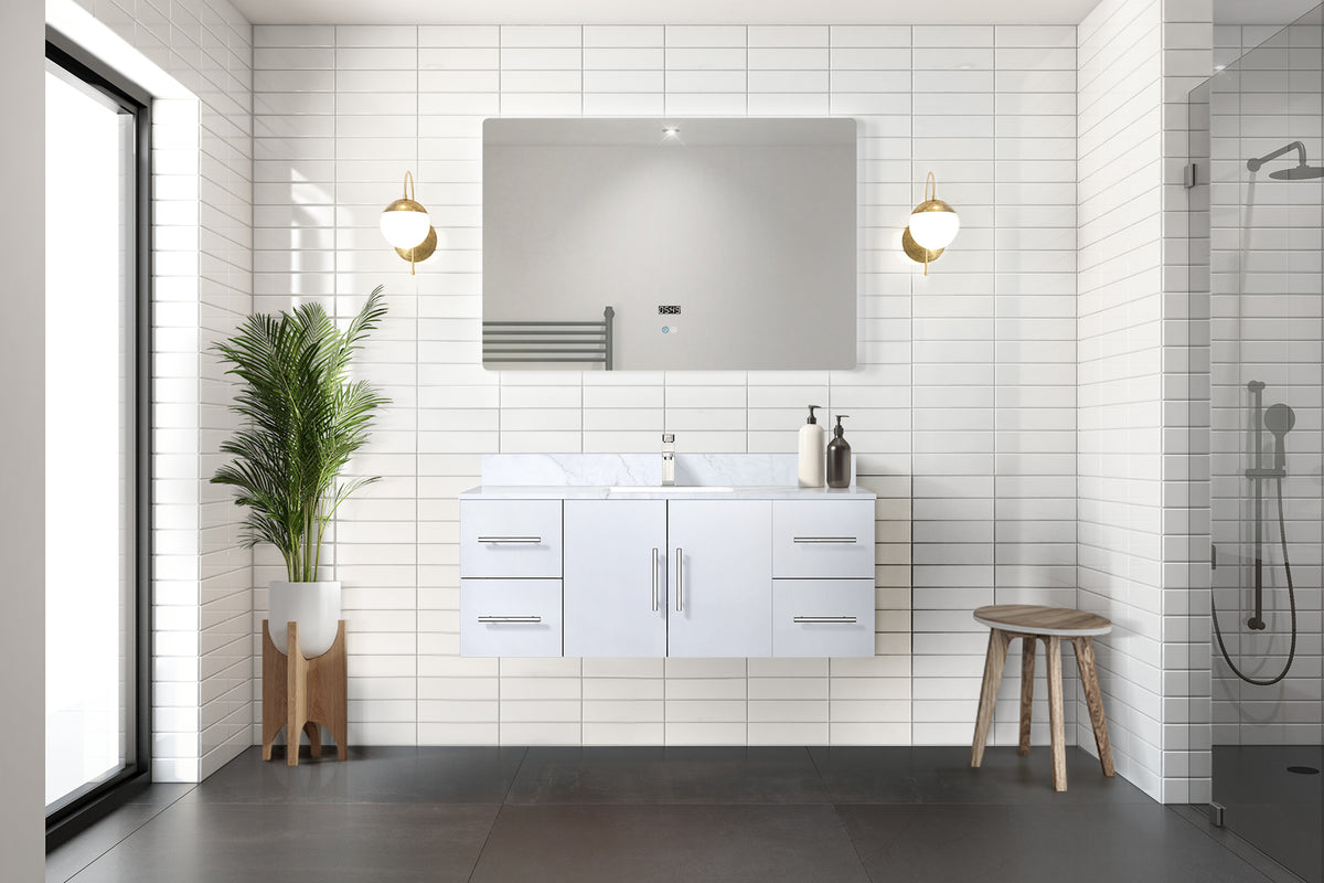 Lexora Geneva 48 in. Glossy White Single Sink Bath Vanity