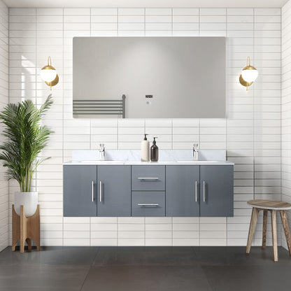 Lexora Geneva 60 in. Dark Grey Double Sink Bath Vanity