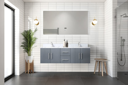 Lexora Geneva 60 in. Dark Grey Double Sink Bath Vanity