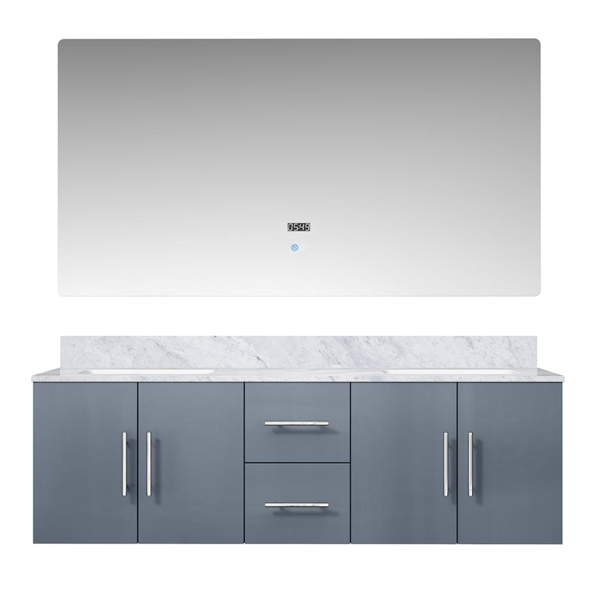 Lexora Geneva 60 in. Dark Grey Double Sink Bath Vanity