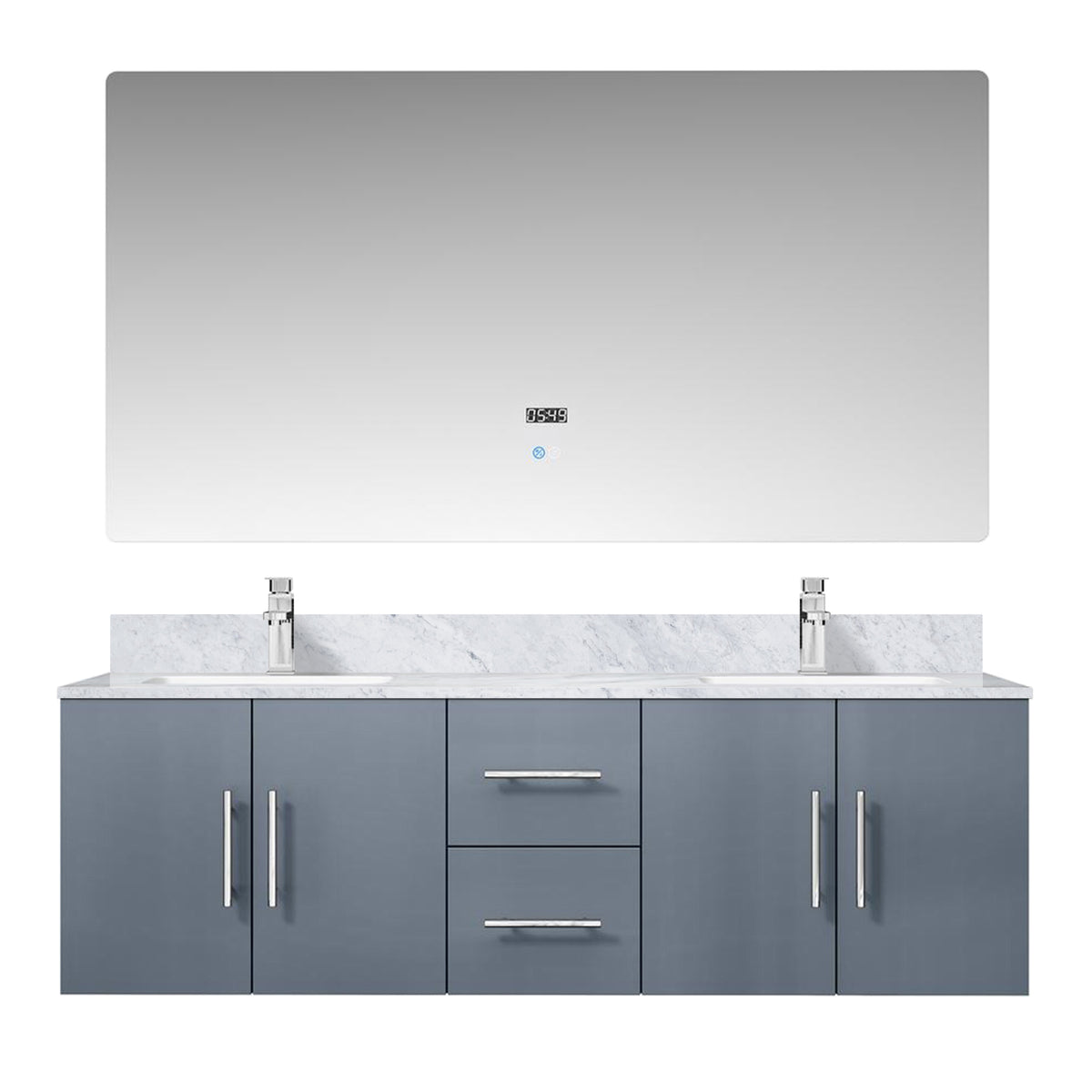 Lexora Geneva 60 in. Dark Grey Double Sink Bath Vanity