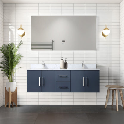 Lexora Geneva 60 in. Navy Blue Double Sink Bath Vanity