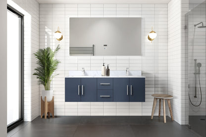 Lexora Geneva 60 in. Navy Blue Double Sink Bath Vanity