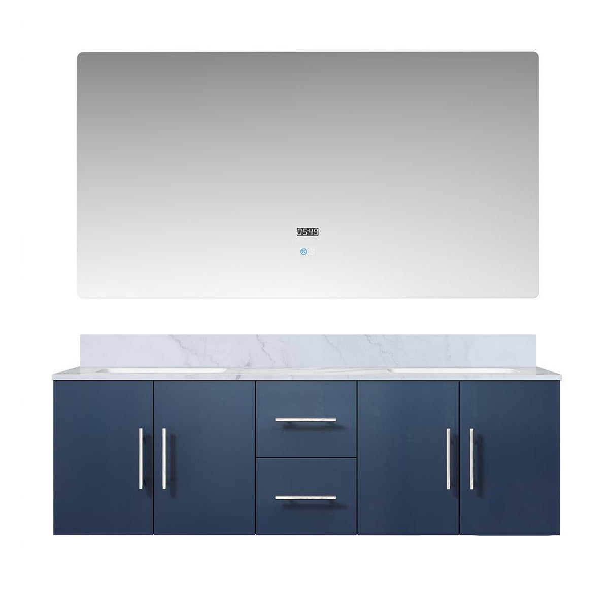 Lexora Geneva 60 in. Navy Blue Double Sink Bath Vanity