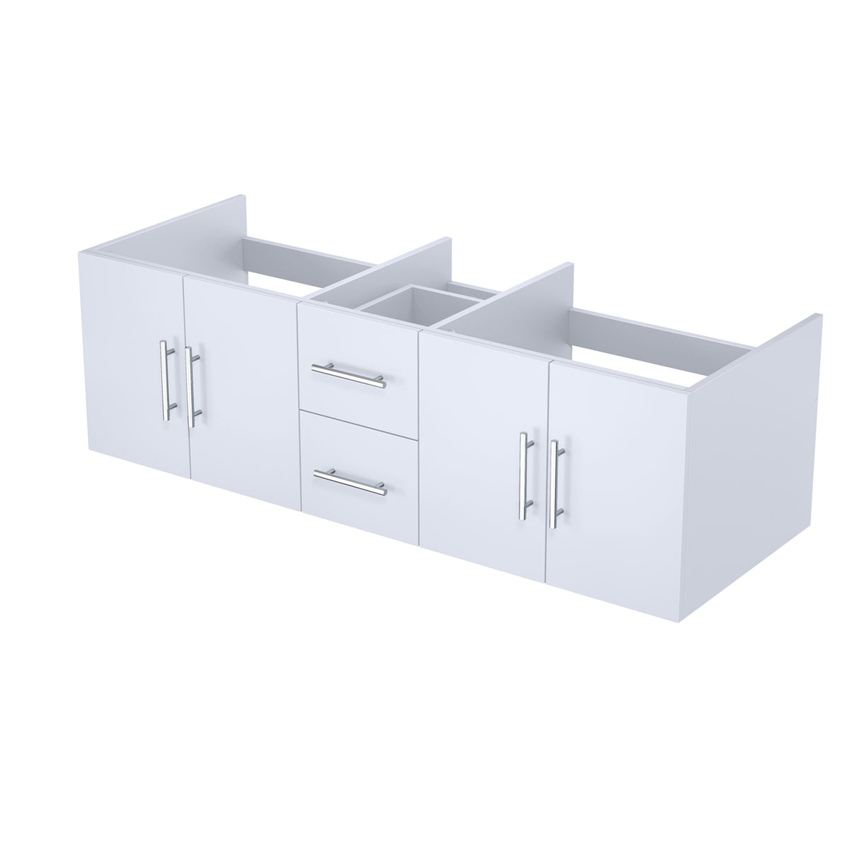 Lexora Geneva 60 in. Glossy White Double Sink Bath Vanity