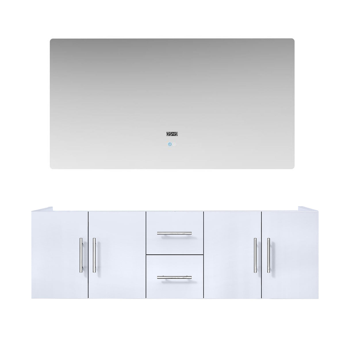 Lexora Geneva 60 in. Glossy White Double Sink Bath Vanity