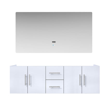 Lexora Geneva 60 in. Glossy White Double Sink Bath Vanity