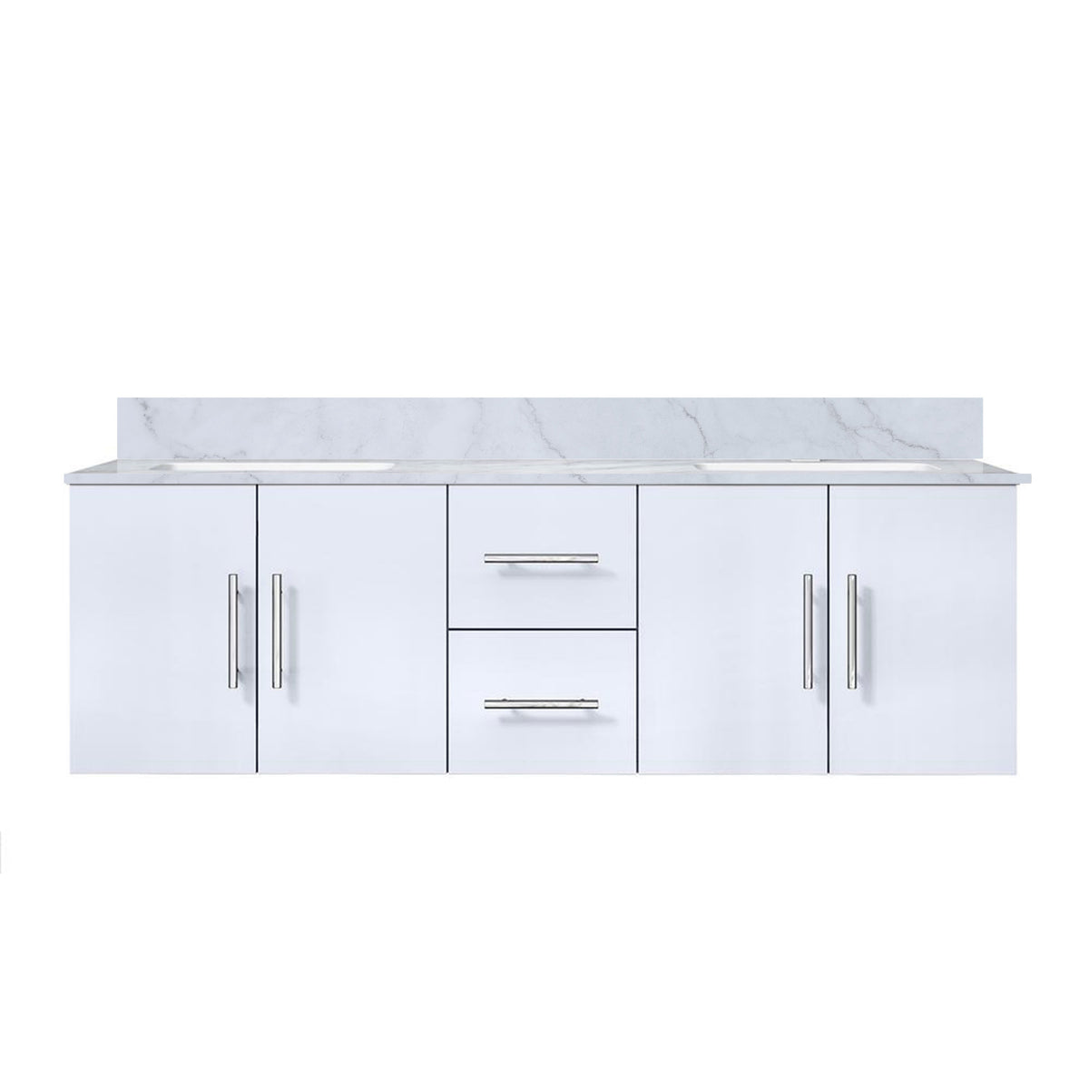 Lexora Geneva 60 in. Glossy White Double Sink Bath Vanity