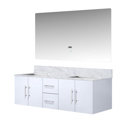 Lexora Geneva 60 in. Glossy White Double Sink Bath Vanity