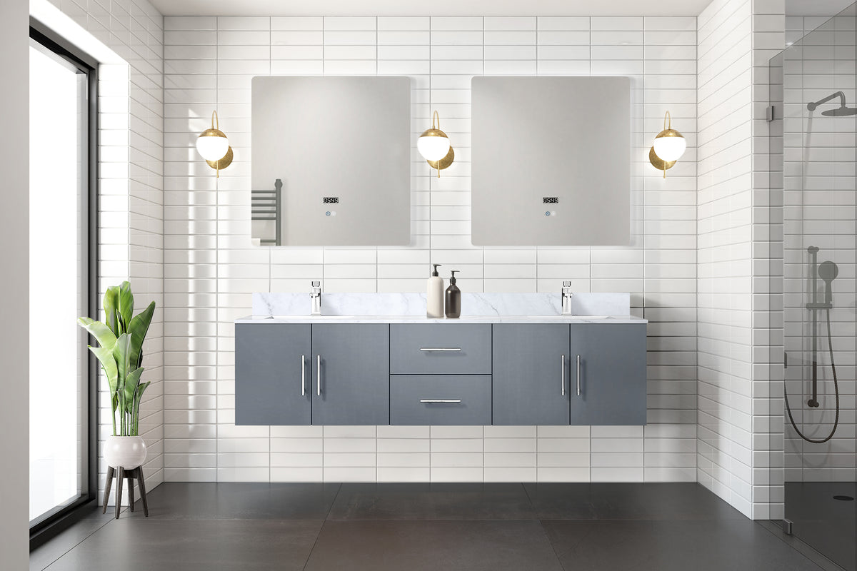 Lexora Geneva 72 in. Dark Grey Double Sink Bath Vanity