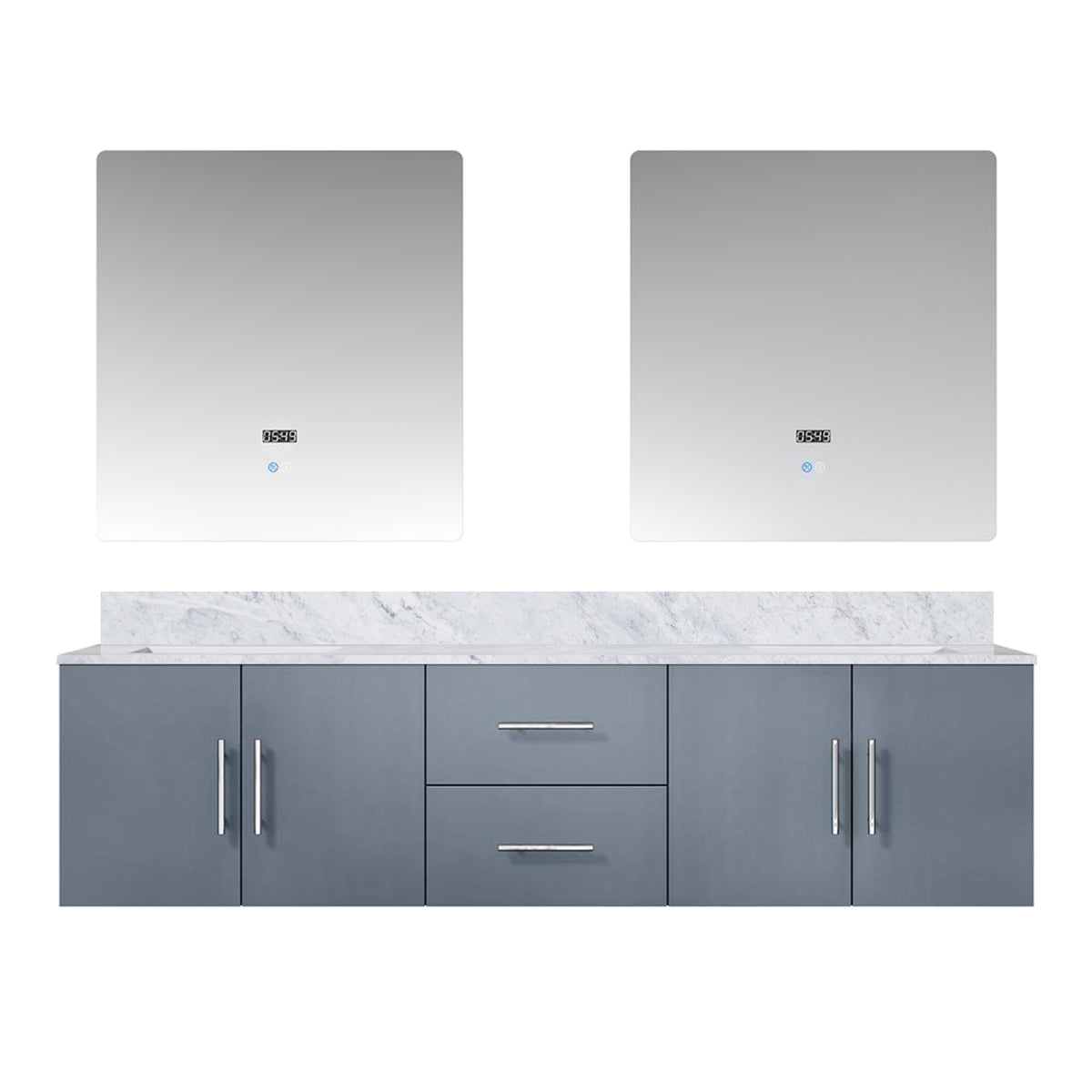 Lexora Geneva 72 in. Dark Grey Double Sink Bath Vanity