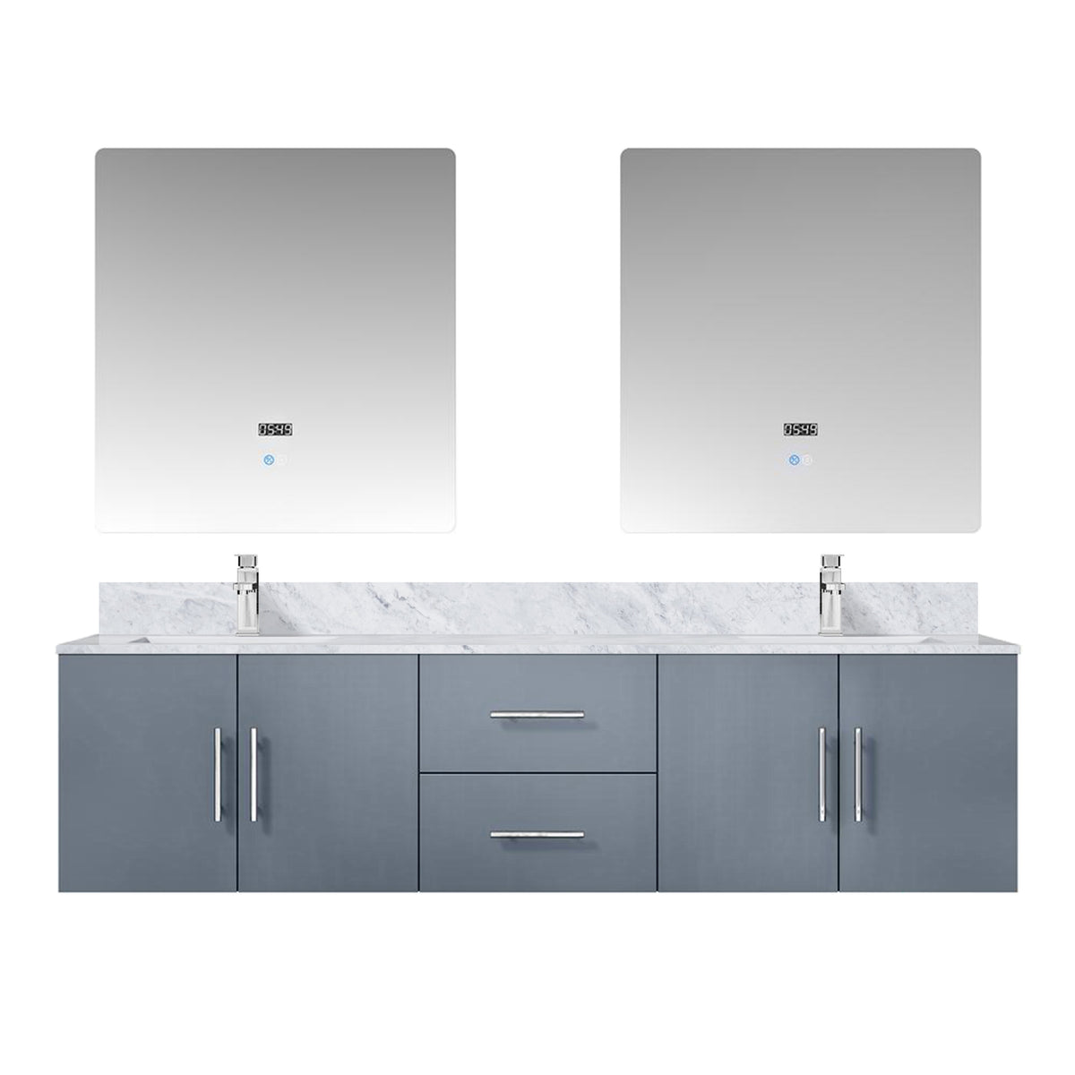 Lexora Geneva 72 in. Dark Grey Double Sink Bath Vanity