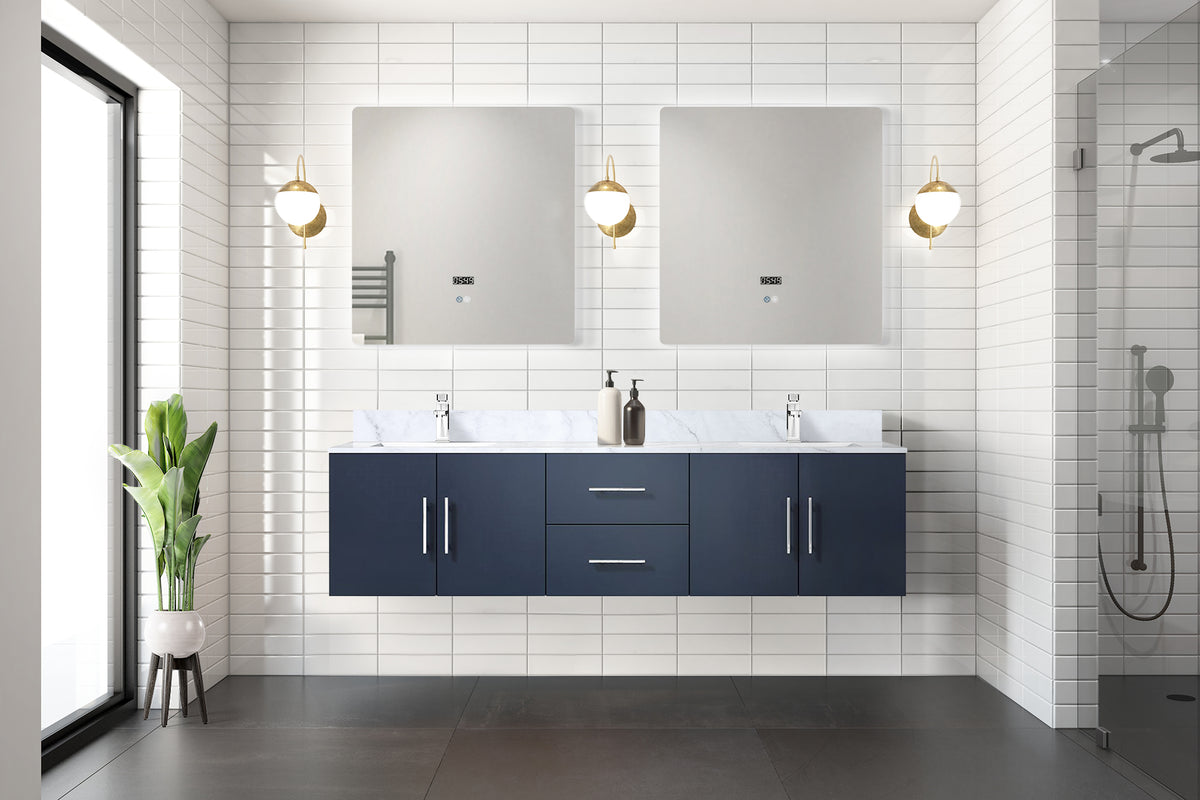 Lexora Geneva 72 in. Navy Blue Double Sink Bath Vanity
