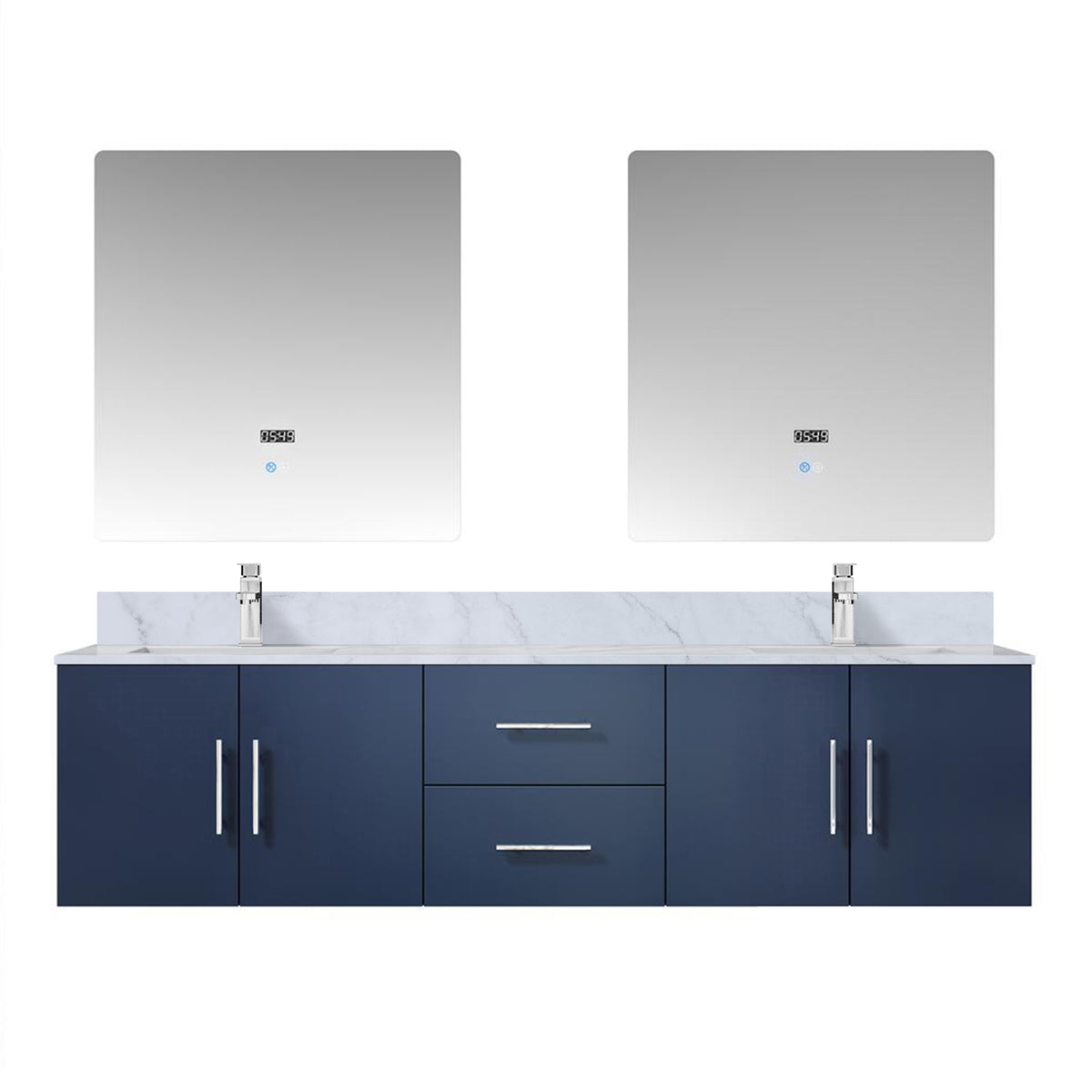 Lexora Geneva 72 in. Navy Blue Double Sink Bath Vanity