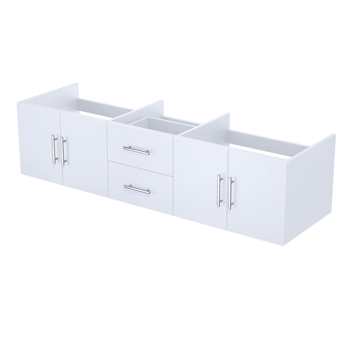 Lexora Geneva 72 in. Glossy White Double Sink Bath Vanity