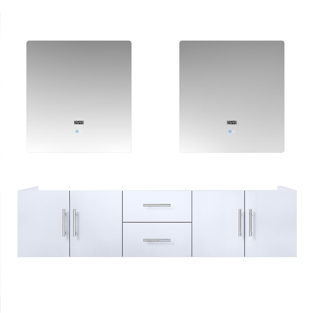 Lexora Geneva 72 in. Glossy White Double Sink Bath Vanity