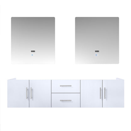 Lexora Geneva 72 in. Glossy White Double Sink Bath Vanity