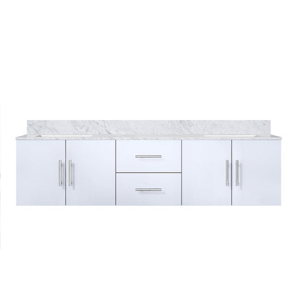 Lexora Geneva 72 in. Glossy White Double Sink Bath Vanity