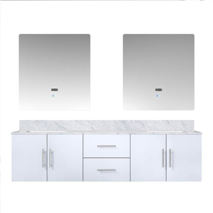 Lexora Geneva 72 in. Glossy White Double Sink Bath Vanity