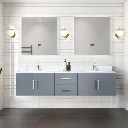Lexora Geneva 80 in. Dark Grey Double Sink Bath Vanity