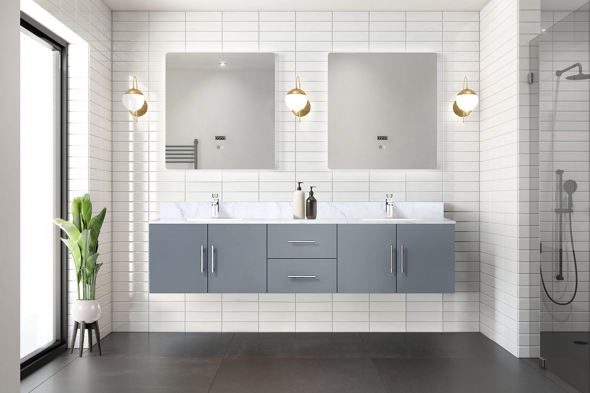 Lexora Geneva 80 in. Dark Grey Double Sink Bath Vanity
