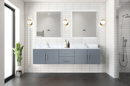 Lexora Geneva 80 in. Dark Grey Double Sink Bath Vanity