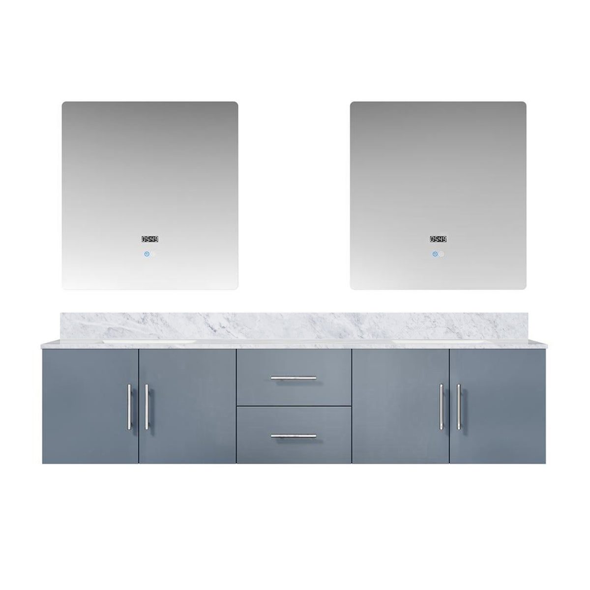 Lexora Geneva 80 in. Dark Grey Double Sink Bath Vanity