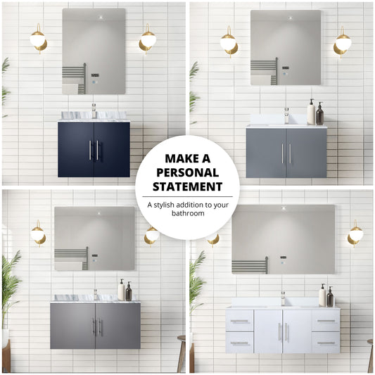 Lexora Geneva 80 in. Navy Blue Double Sink Bath Vanity