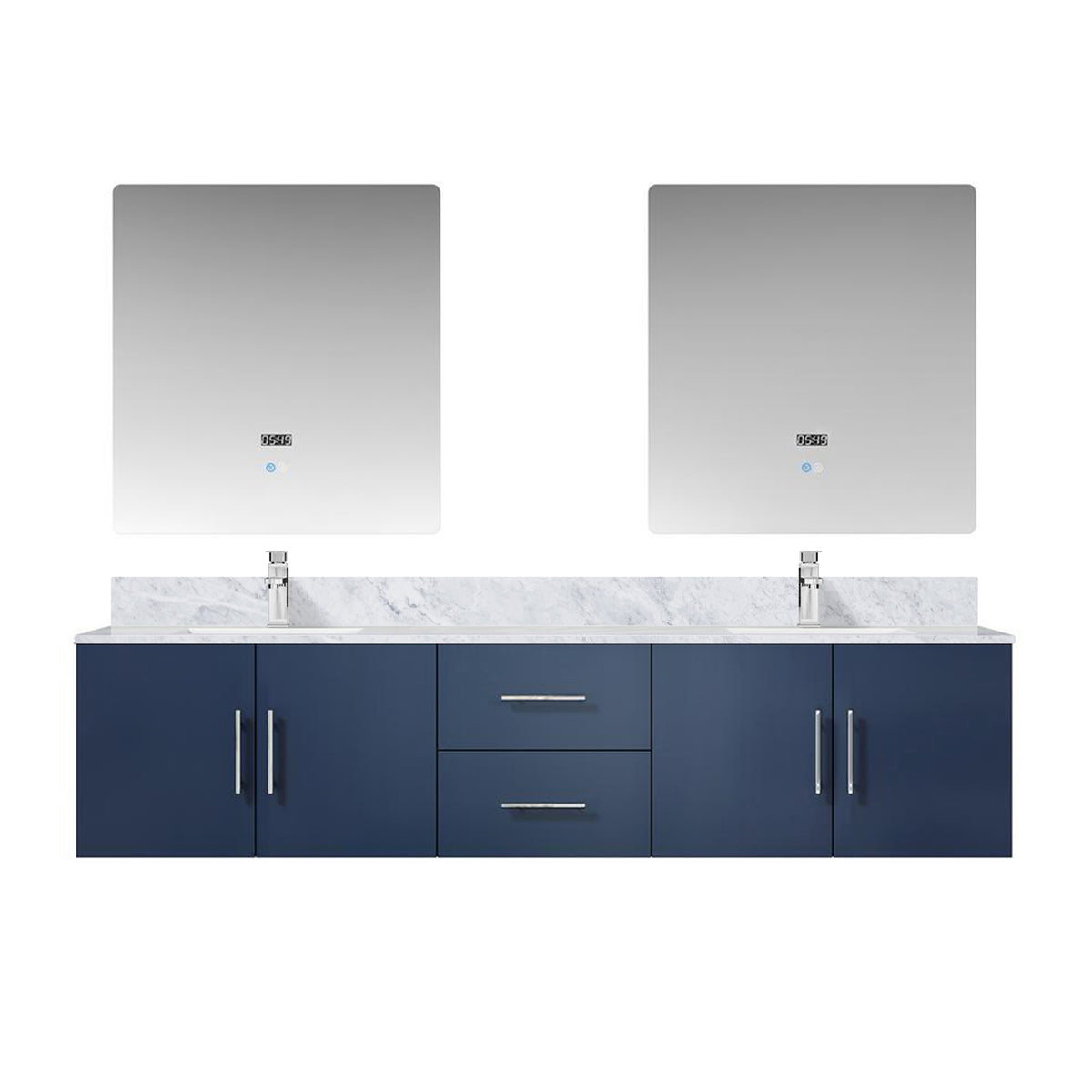 Lexora Geneva 80 in. Navy Blue Double Sink Bath Vanity
