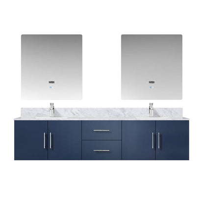 Lexora Geneva 80 in. Navy Blue Double Sink Bath Vanity