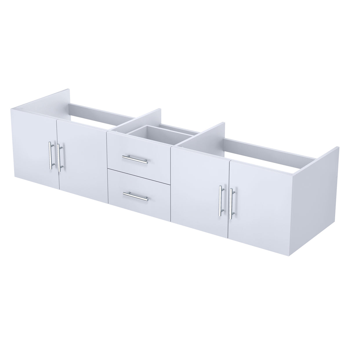 Lexora Geneva 80 in. Glossy White Double Sink Bath Vanity