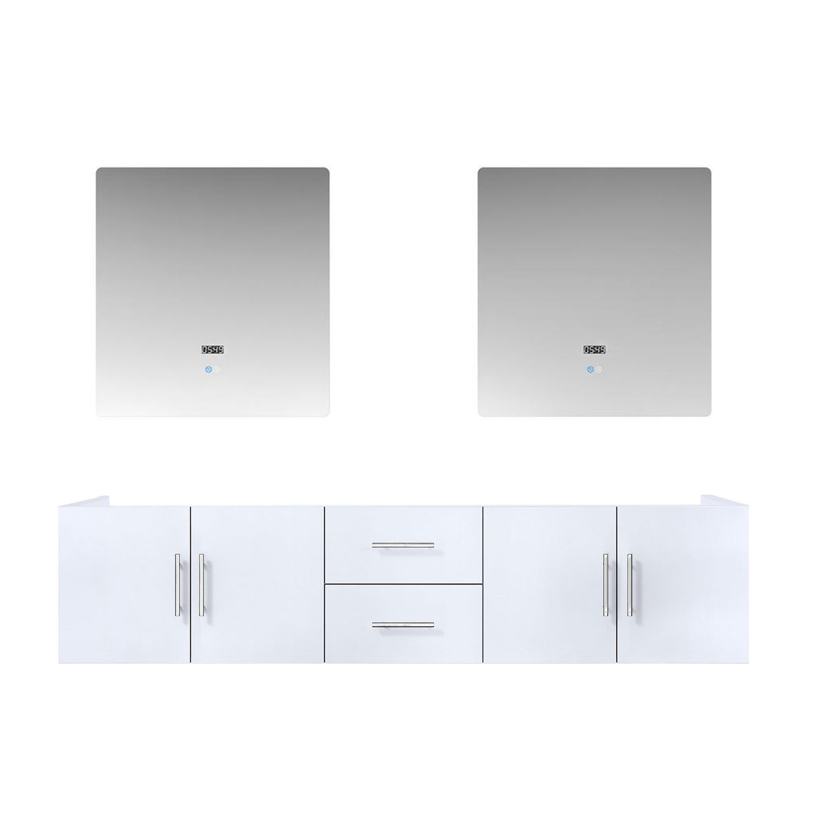 Lexora Geneva 80 in. Glossy White Double Sink Bath Vanity