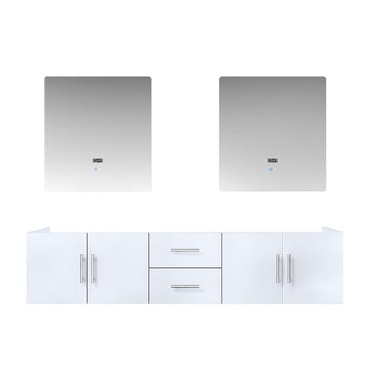 Lexora Geneva 80 in. Glossy White Double Sink Bath Vanity