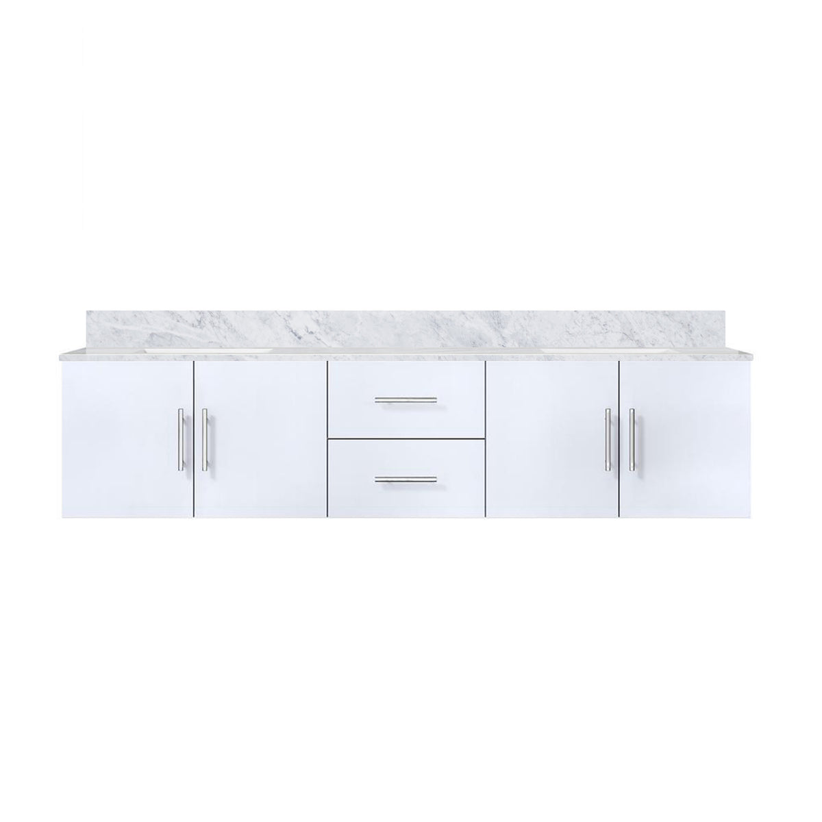 Lexora Geneva 80 in. Glossy White Double Sink Bath Vanity