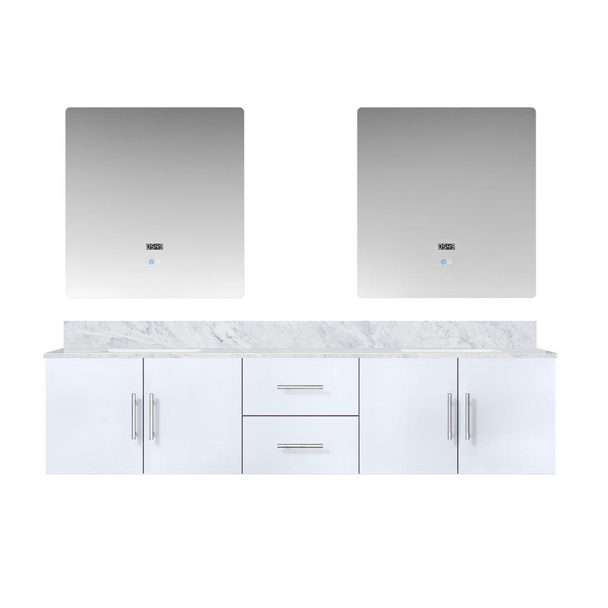 Lexora Geneva 80 in. Glossy White Double Sink Bath Vanity