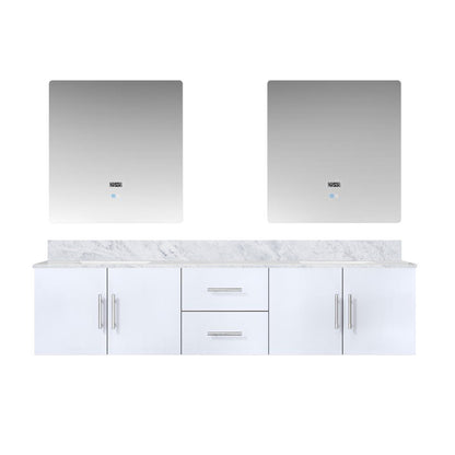 Lexora Geneva 80 in. Glossy White Double Sink Bath Vanity